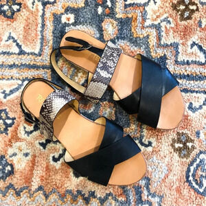 🍁Restricted Snake Print Strappy Low Sandal 8